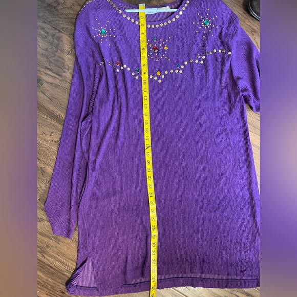 VINTAGE VTG Bonnie Blair Fashions Purple Gemstone Boho Bohemian Festival DressXL - Picture 4 of 9